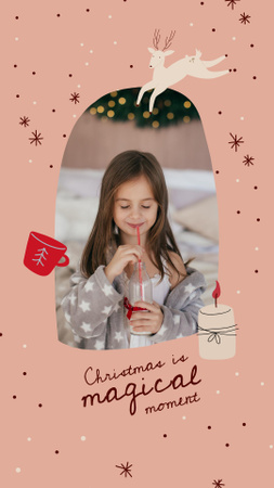 Plantilla de diseño de Christmas Mood with Cute Little Girl Instagram Story 