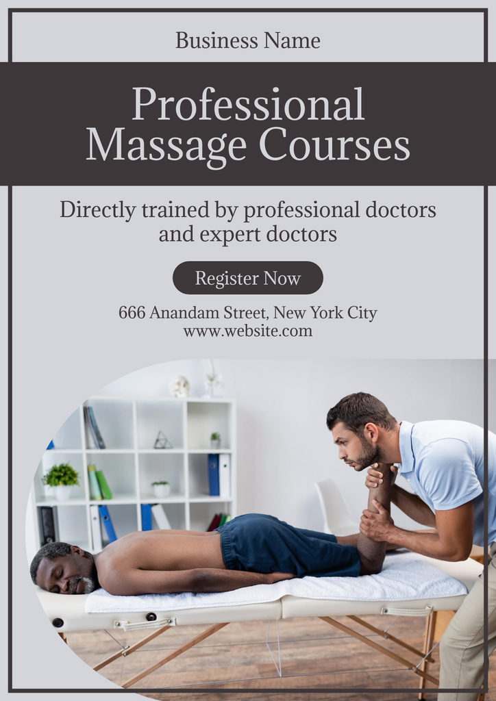 Professional Sport Massage Courses Poster Tasarım Şablonu