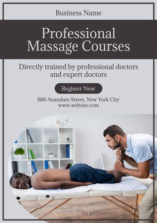 Professional Sport Massage Courses Poster Design Template