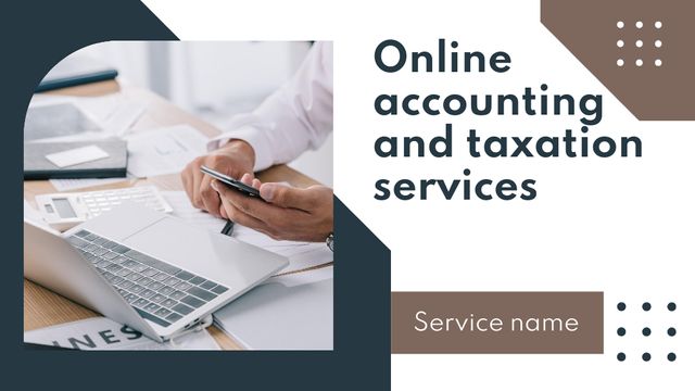 Plantilla de diseño de Online Accounting and Taxation Services Title 