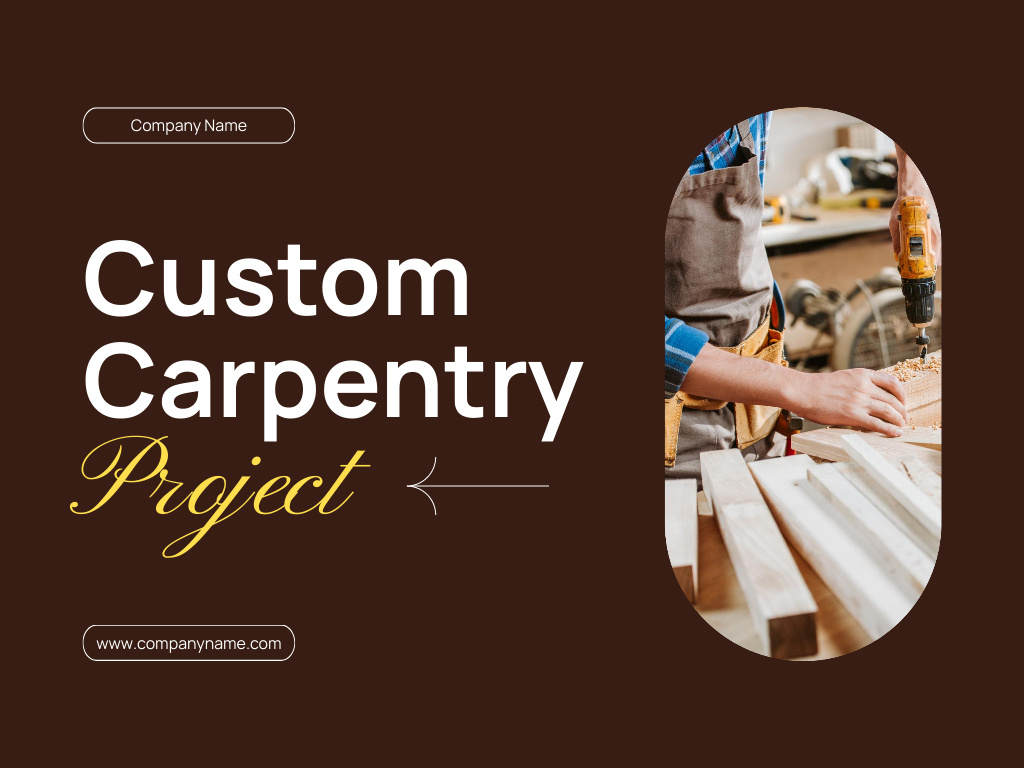 Plantilla de diseño de Custom Carpentry Projects Description on Brown Presentation 