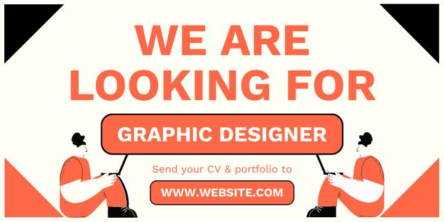 Ontwerpsjabloon van Twitter van We Are Looking For Graphic Designer