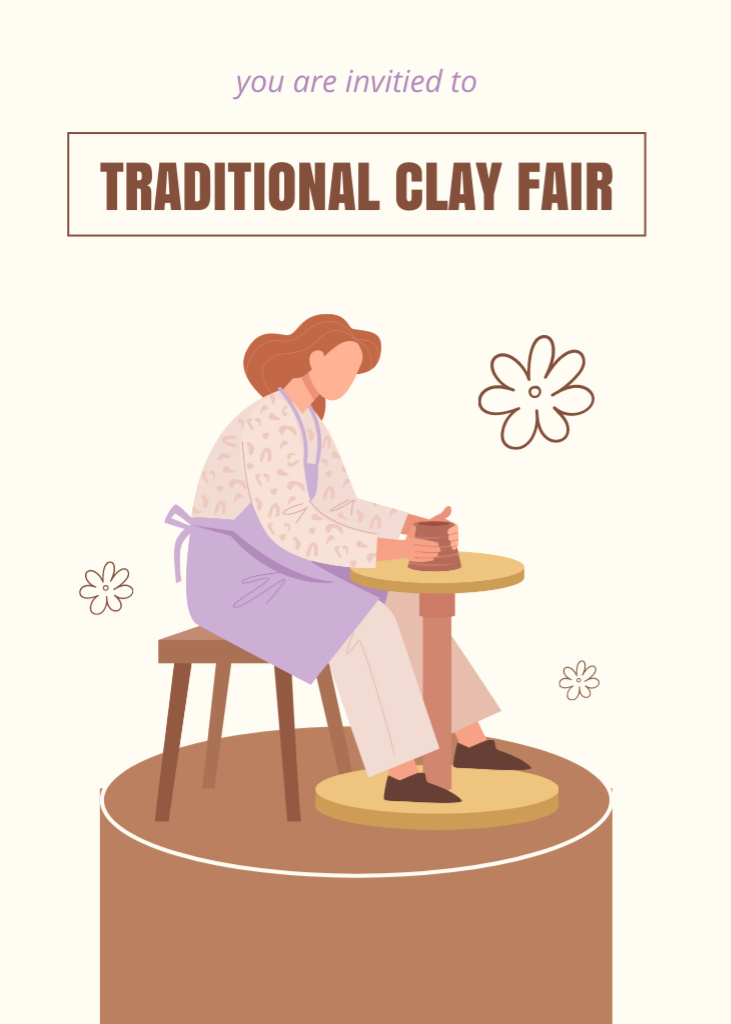 Traditional Clay Fair Announcement Flayerデザインテンプレート
