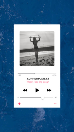 Girl with Surfboard on Beach Instagram Video Story – шаблон для дизайна
