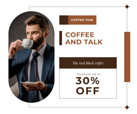 Tasty Cup of Coffee Offer  Facebook Design Template