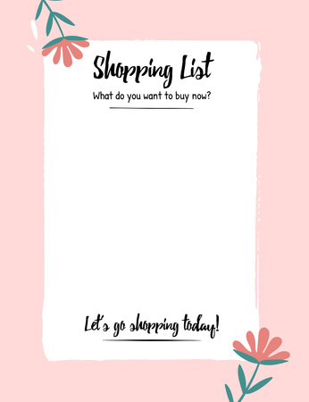 Shopping List Pink Notepad 107x139mm Design Template
