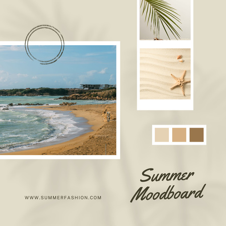 Tropical Beach Landscape Instagram Design Template