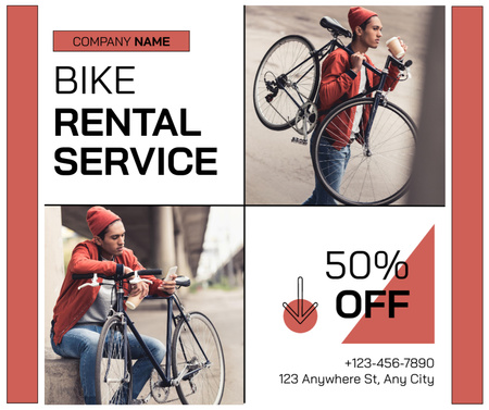 Designvorlage Angebot für Fahrradverleih für Facebook