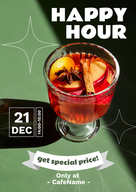 Special Offer of Mulled Wine Poster Πρότυπο σχεδίασης