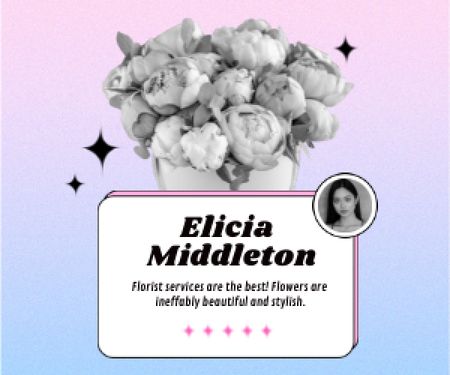 Customer Review of Flowers Store Medium Rectangle Πρότυπο σχεδίασης