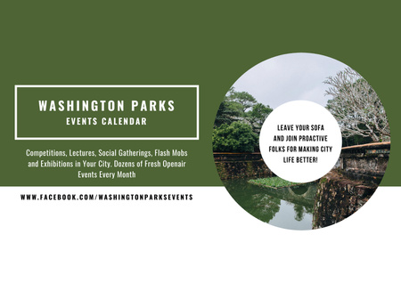 Ontwerpsjabloon van Poster A2 Horizontal van evenementen in washington parken aankondiging