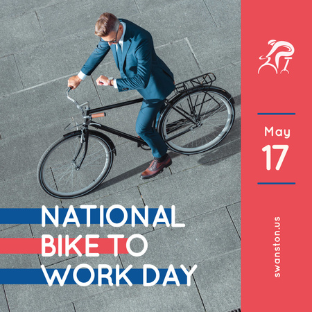 Happy National Bicycle Day Instagram Design Template