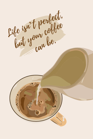 Inspirational Phrase about Coffee Pinterest Design Template