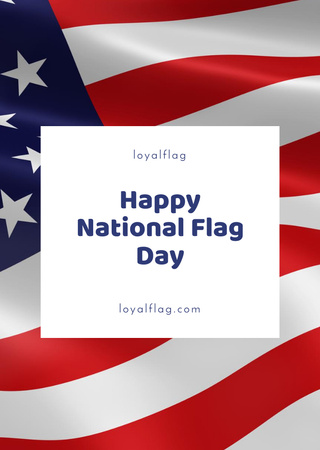 USA National Flag Day Greeting Postcard A6 Vertical Šablona návrhu