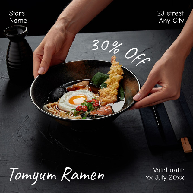 Offer Discount on Dish of Traditional Japanese Cuisine Instagram Tasarım Şablonu