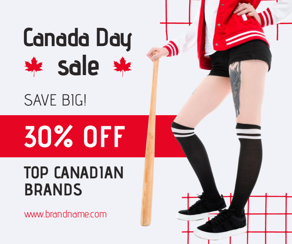 Canada Day Sale Announcement Facebook Πρότυπο σχεδίασης