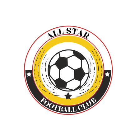 Football Club Emblem with Ball Logo 1080x1080pxデザインテンプレート