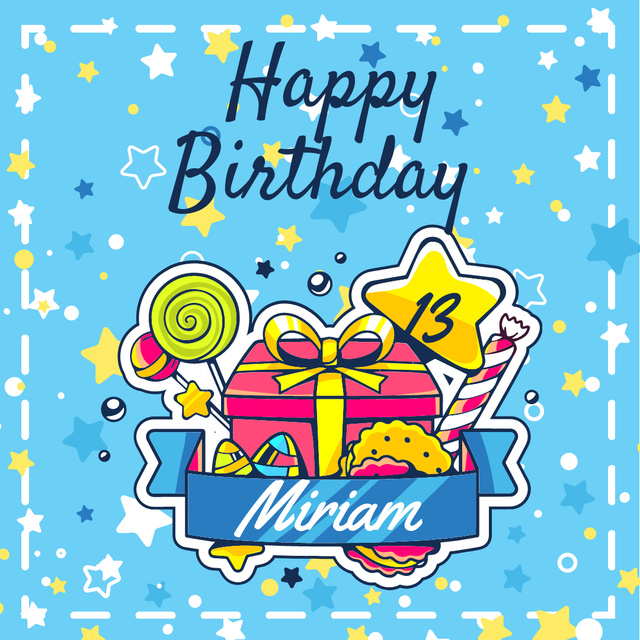 Birthday Greeting with Bright Gifts Instagram Modelo de Design