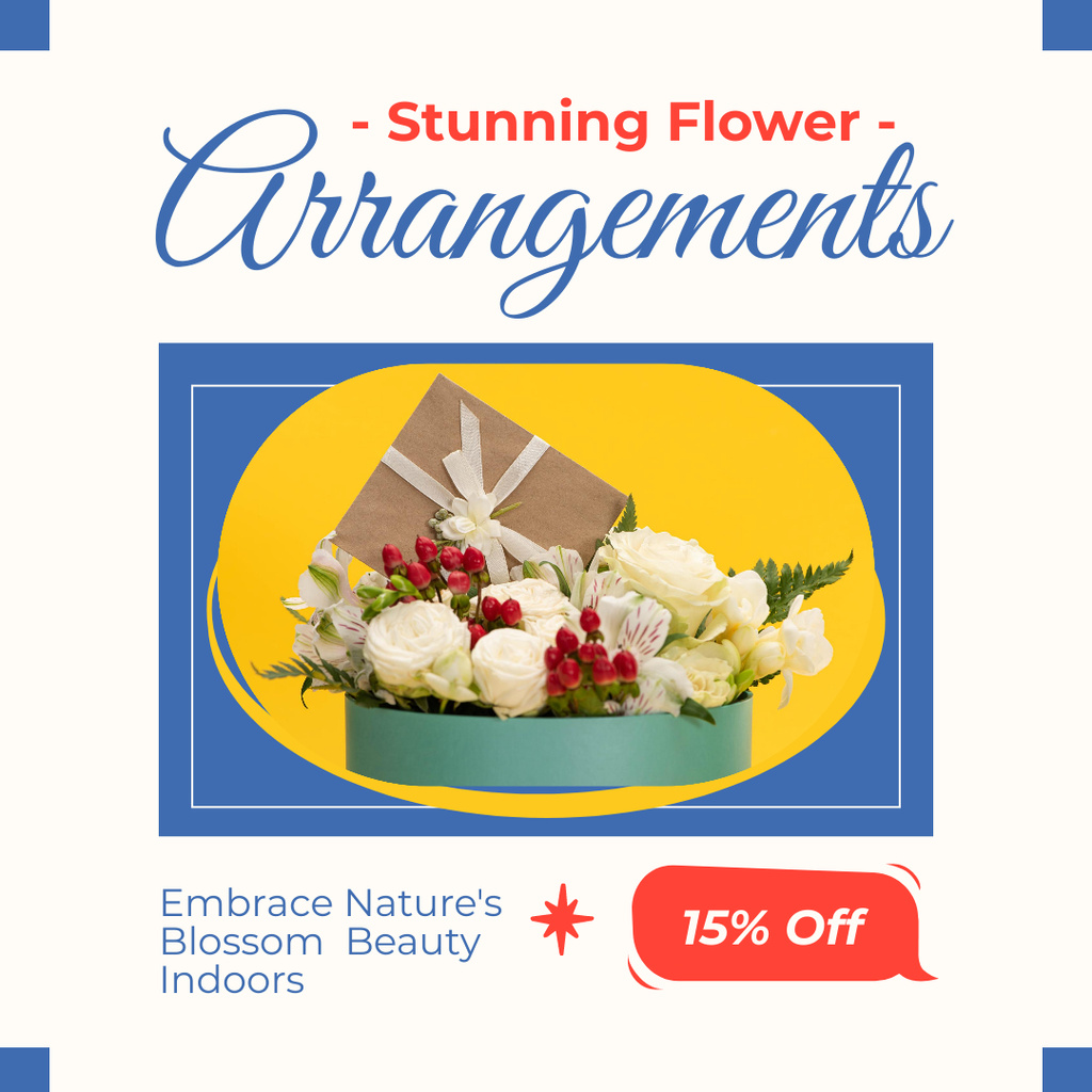 Blooming Beautiful Bouquets at Discount Instagram AD tervezősablon