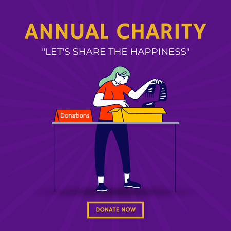 Plantilla de diseño de evento anual de caridad Instagram 