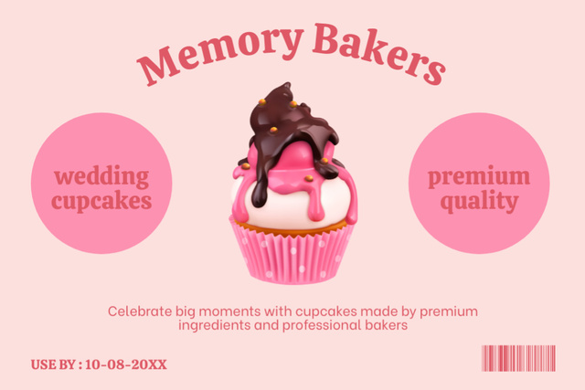 Premium Quality  Wedding Cupcake Offer Label Design Template