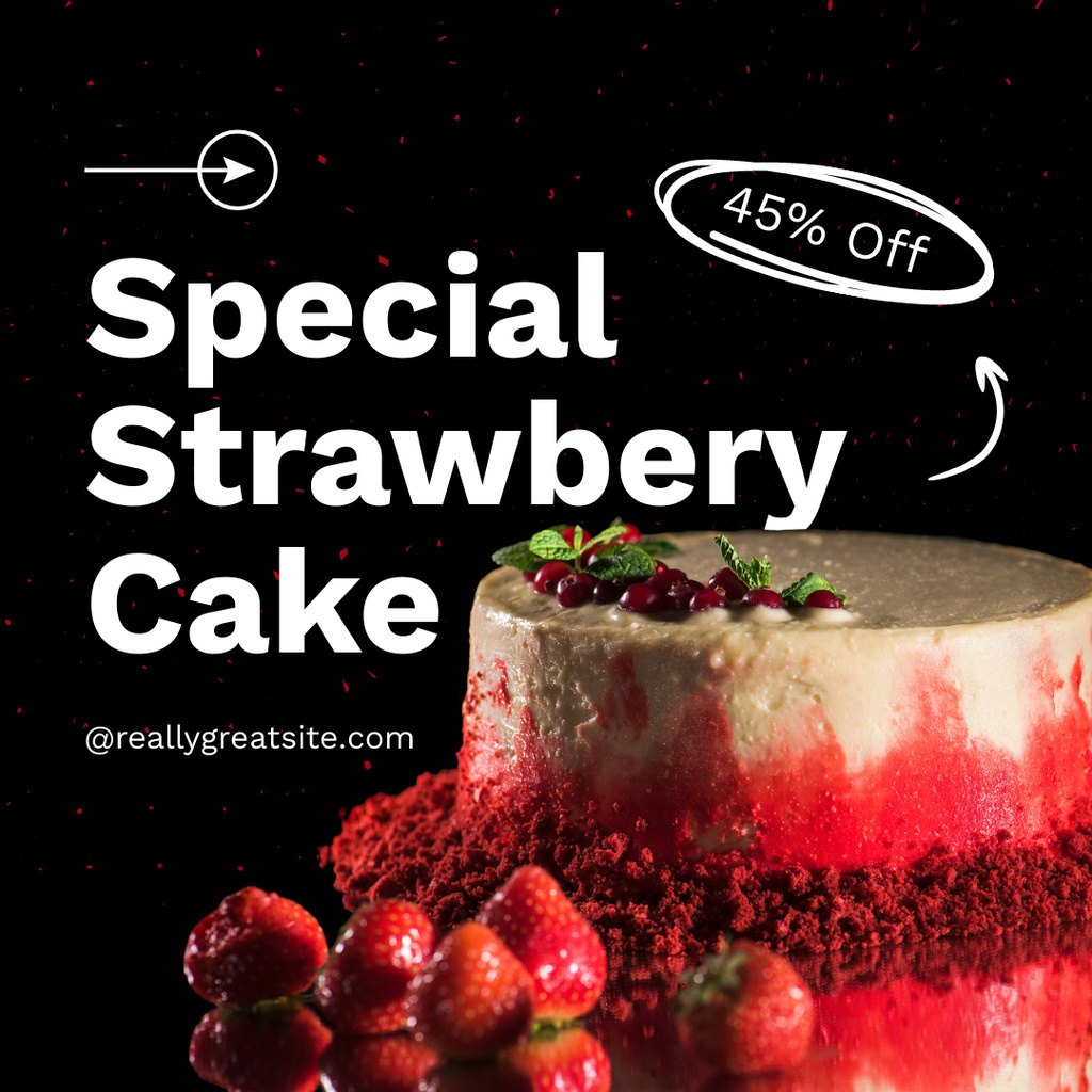 Special Strawberry Cake Instagram Design Template