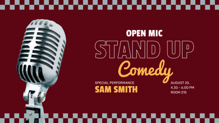 Comedy Stand Up With Special Guest FB event cover Design Template
