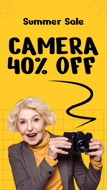 Camera Sale Off Instagram Story Πρότυπο σχεδίασης