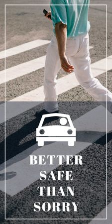 Road safety ad with Pedestrian Graphic Design Template