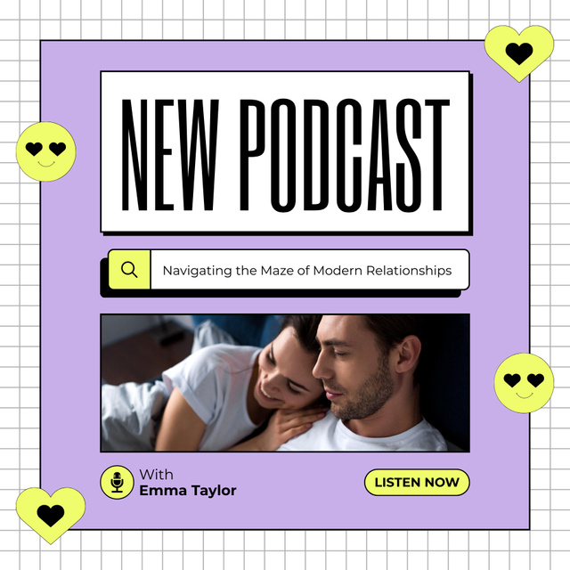 Services for Navigating Modern Relationships Podcast Cover Design Template