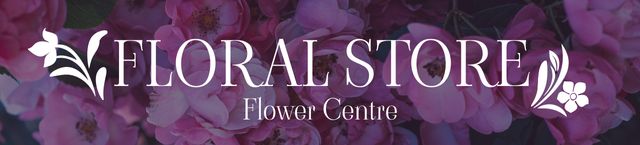 Floral Store Ad with Tender Pink Flowers Ebay Store Billboard Design Template