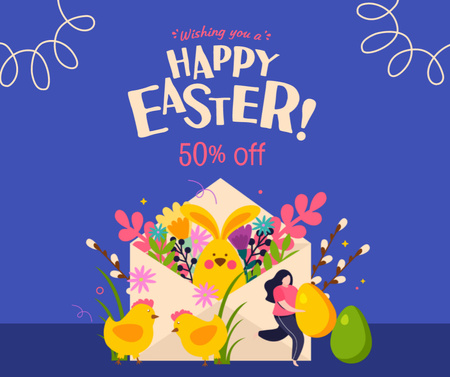 Happy Easter Wishes Facebook Design Template
