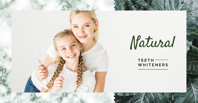 Template di design Mother and daughter brushing teeth Facebook AD