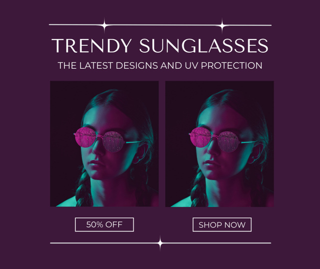Designvorlage Offer Discounts on Latest Model Sunglasses für Facebook