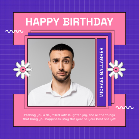 Platilla de diseño Simple Purple Congratulation on Birthday LinkedIn post