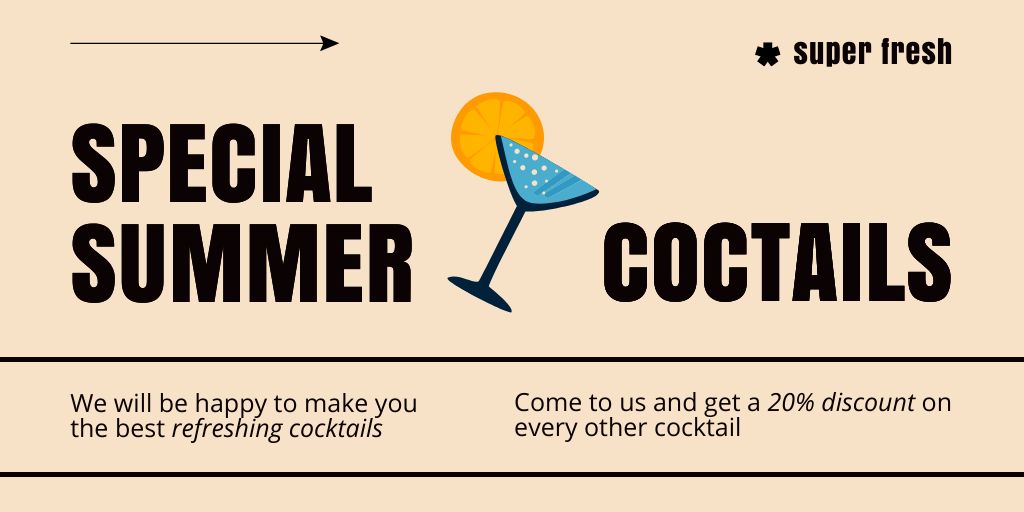 Special Summer Cocktails Twitter – шаблон для дизайна