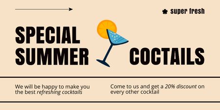 Special Summer Cocktails Twitter Design Template