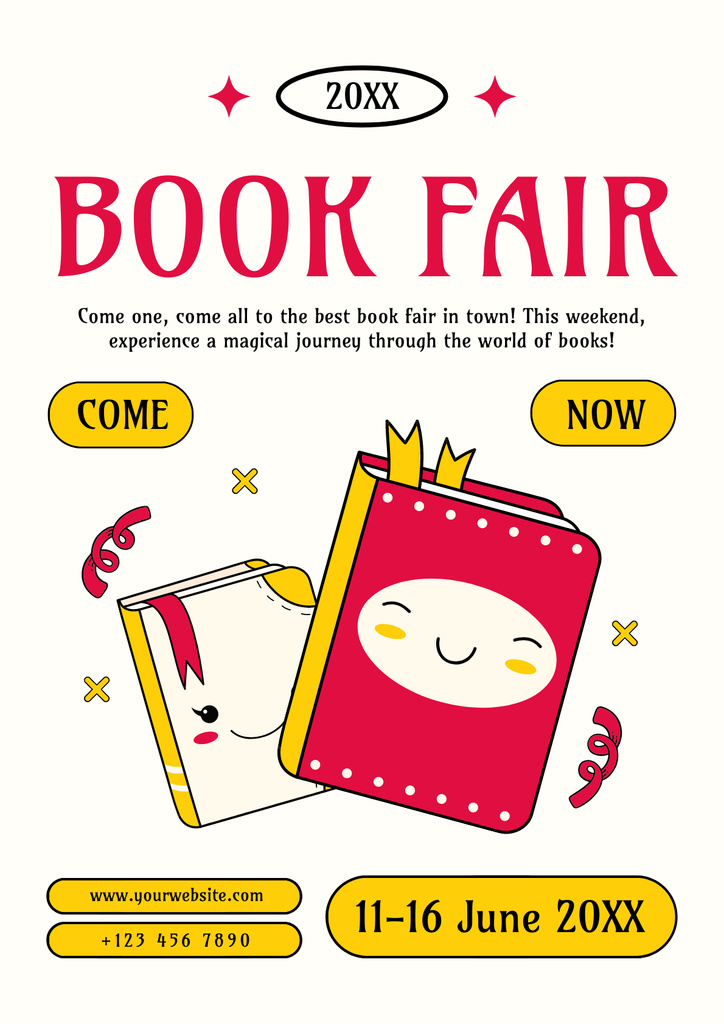 Plantilla de diseño de Book Fair Event Ad Poster 