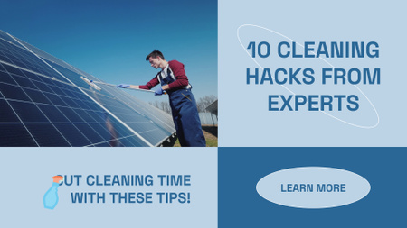 Set Of Cleaning Hacks For Solar Panels Full HD video Design Template