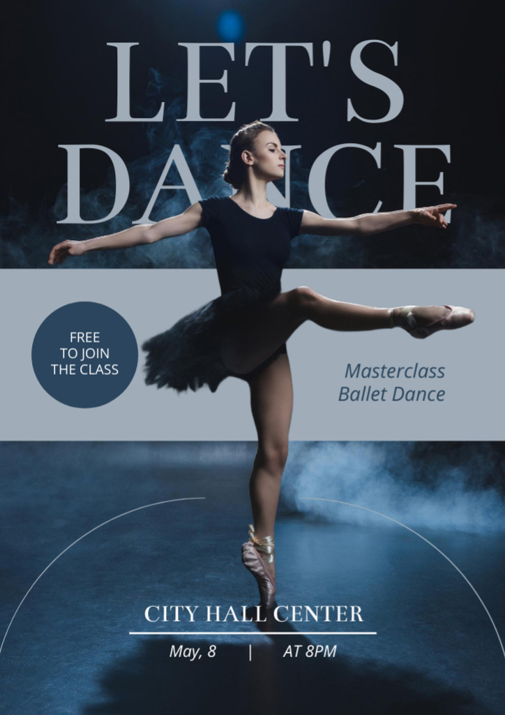 Modèle de visuel Ballet Masterclass Advertising - Flyer A4