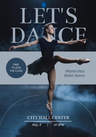 Plantilla de diseño de Publicidad de clase magistral de ballet Flyer A4 
