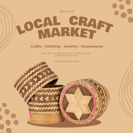 Local Crafts Market Announcement Instagram Design Template