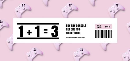 Platilla de diseño Console Discount on Pink Coupon Din Large