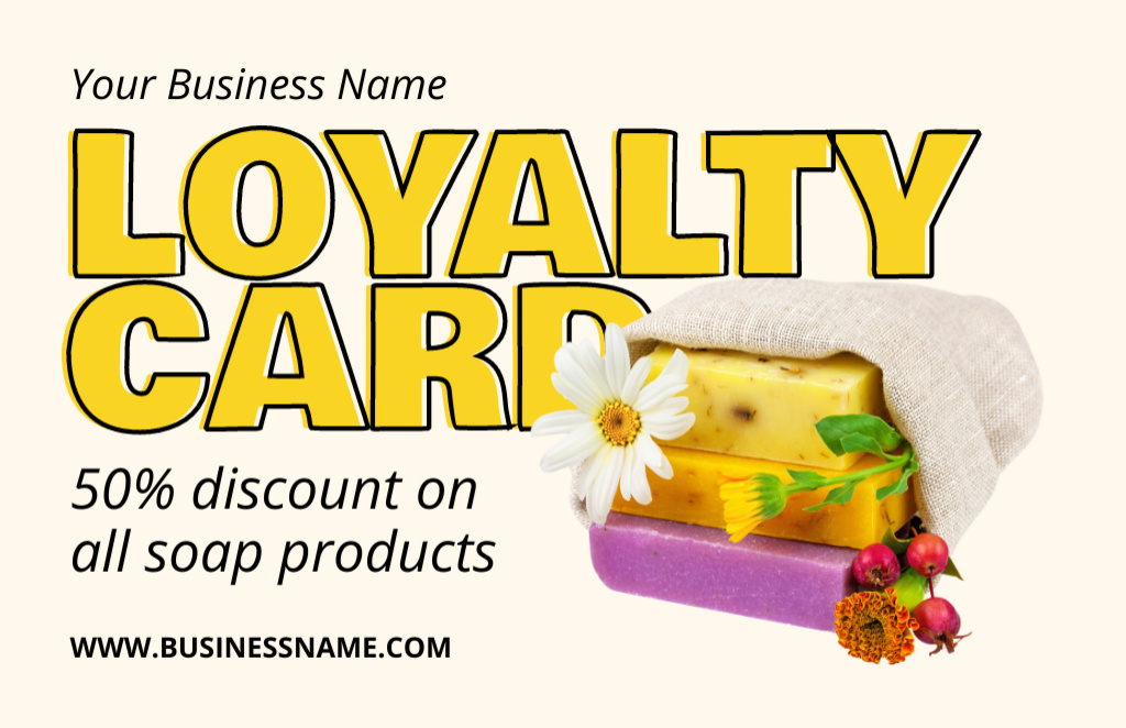 Soap Products Loyalty Business Card 85x55mm Design Template