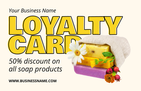 Modèle de visuel Fidélité aux produits de savon - Business Card 85x55mm