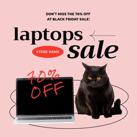 Laptops Sale on Black Friday Instagram Design Template