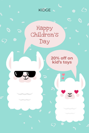 Ontwerpsjabloon van Postcard 4x6in Vertical van Children's Day Greeting With Cute Toys Sale Offer