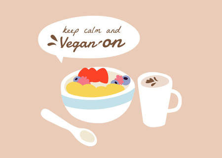 Vegan Lifestyle Concept with Healthy Dish Postcard 5x7in Tasarım Şablonu