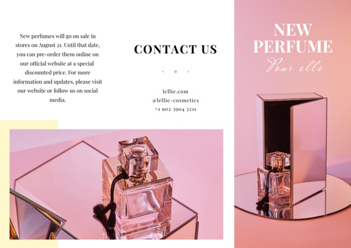 Luxurious Perfume Ad In Pink Brochure