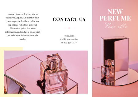 Luxurious Perfume Ad in Pink Brochure Πρότυπο σχεδίασης